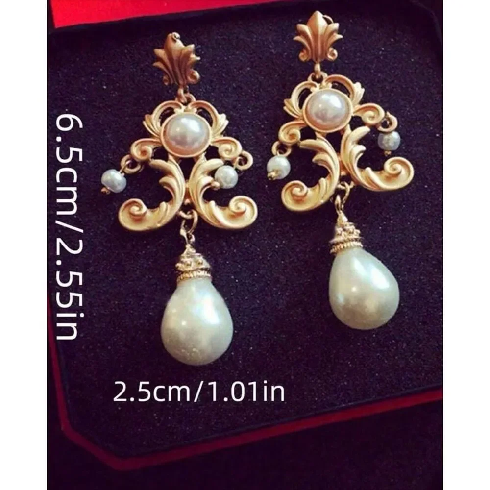 Baroque Renaissance Style Pear Drop Earrings
